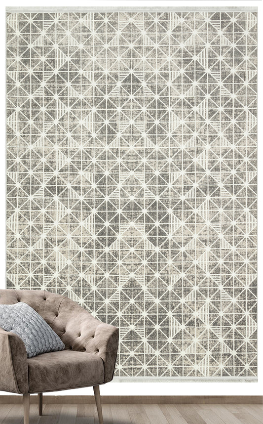 Geometrik Bamboo Eco-Tex Series Modern Machine Woven Carpet , Living Room Rug Washable Carpet H-19
